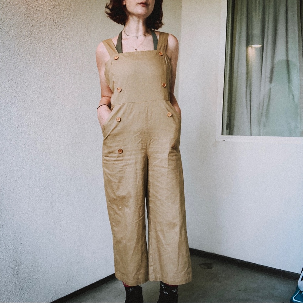NWOT GB Khaki Jumpsuit with Adorable Buttons